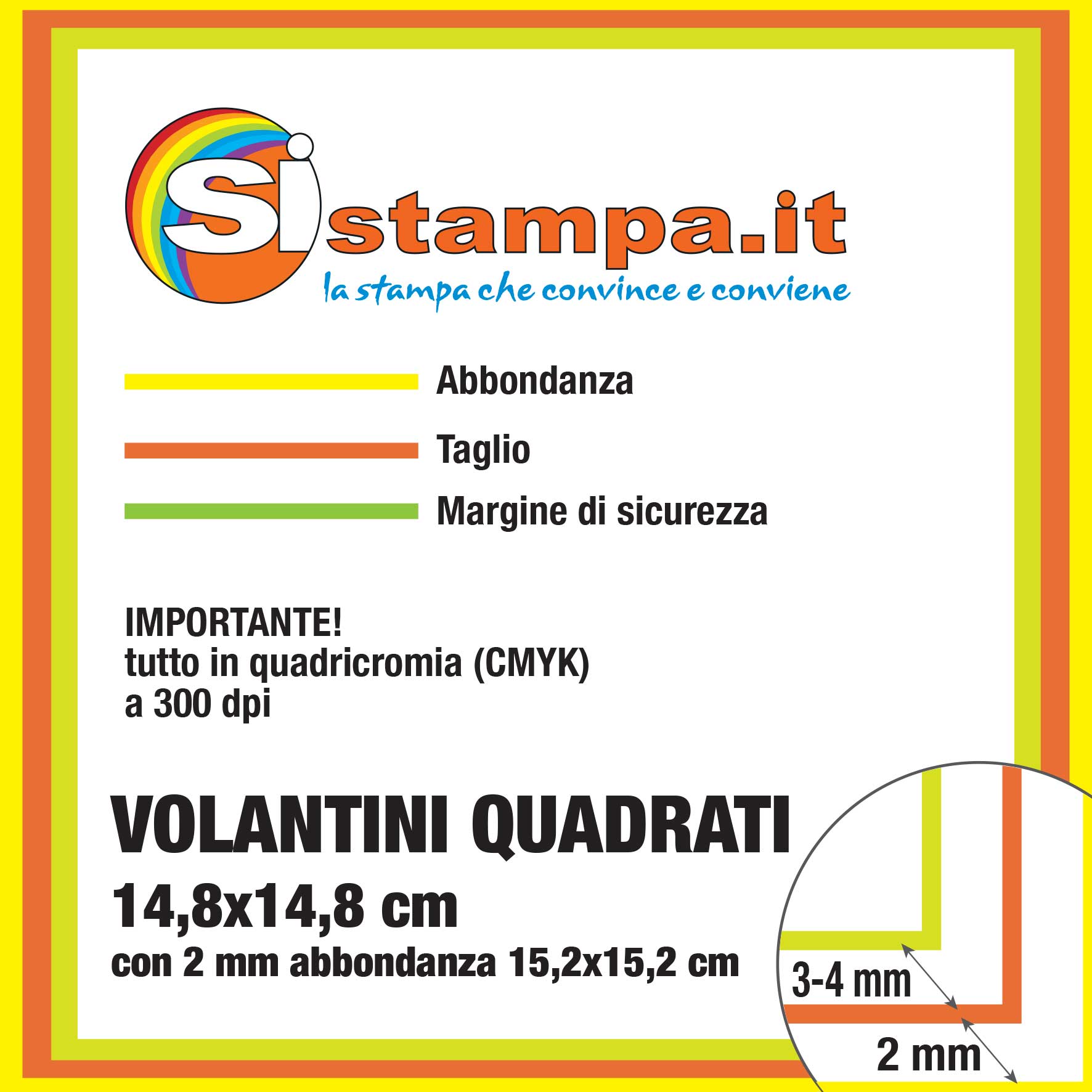 Preparazione Stampa Volantini Quadrati 14,8x14,8 | SISTAMPA